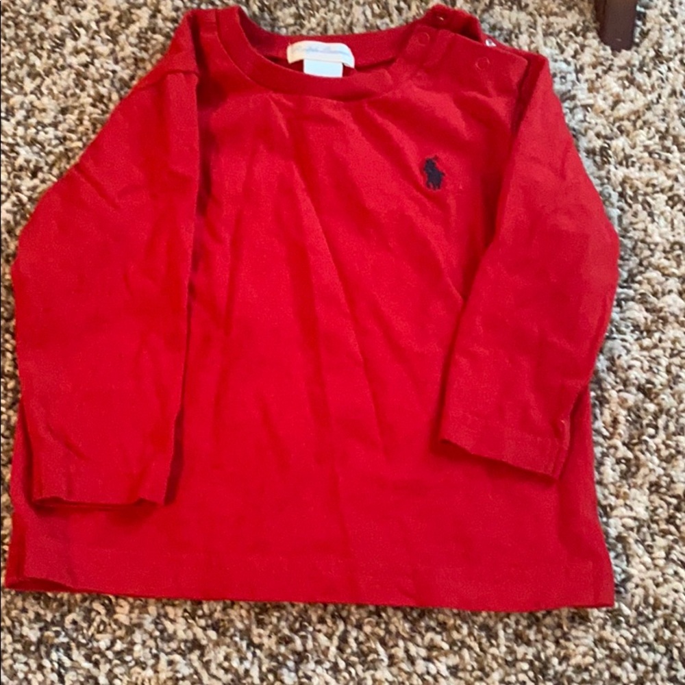 Red polo long sleeve shirt